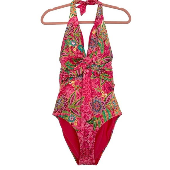 JOHNNY WAS Flamingo Twist One Piece Swimsuit - Picture 2 of 5